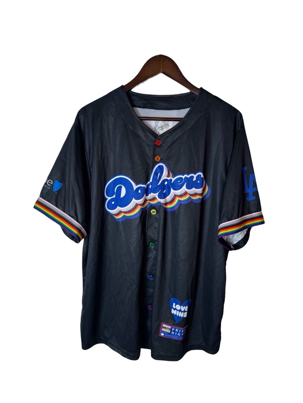 Los Angeles Dodgers Jersey Shirt Mens XL MLB Baseball Pride Night Love Wins